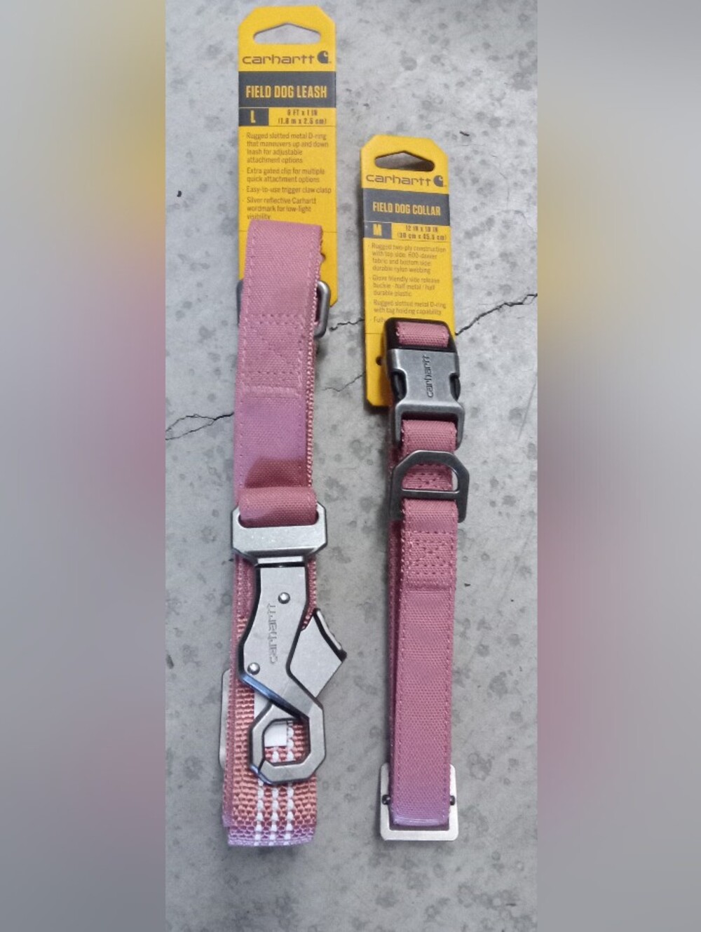 NWT • CARHARTT Collar (MED) & Matching Leash (LG) • Pink